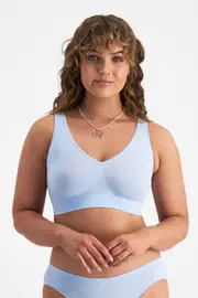 [Bonds] Bonds Women's Comfy Seamless Crop Bra in Helium Size: Medium M Helium