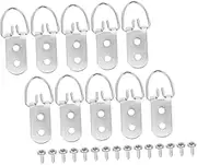 SEWACC D Hooks for Picture Hanging 20pcs Heavy Duty d Ring Hangers Screws (Picture Frame Hook d Ring Heavy Duty)