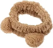LeoLeoyy Bear Ears Headband for Women - Soft Elastic Makeup and Face Wash Headband - Fluffy Spa Hairband with Cute Bear Design for Comfortable Skincare Routine