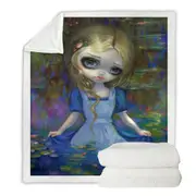 Art Painting Alice in Monet's Water Lilies Throw Blanket