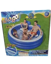 H2OGO! Splash Paradise Inflatable Family Pool with Headrests and Cup Holders
