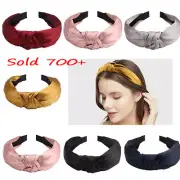 Women Headband Twist Hairband Bow Knot Cross Tie Wide Headwear Hair Band Hoops