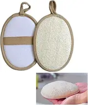4 Pack Natural Loofah Pads Loofah Bath Sponge, Shower Exfoliating Sponge, 11x16x1cm Body Scrubber for Shower/Bath/Face/Back & Body, Reusable Bath Loofahs(4, 11X16X1cm)