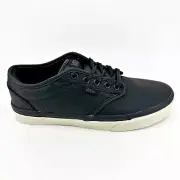 VANS Atwood (Perf) Black Antique Leather White Mens Size 6.5 Casual Sneakers