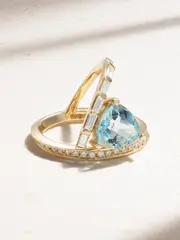 [Mateo] Mateo - 14-karat Gold, Topaz And Diamond Ring - 7 7 Gold