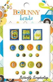 Scrapbooking BRADS Boy On The Go BoBunny Bo Bunny NEW