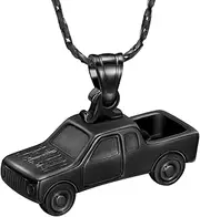 [Ydmwannx] Urn Necklace for Ashes Pickup Truck Cremation Jewelry Stainless Steel Memorial Human Pet Ashes Pendant Keepsake Jewelry for Women Men