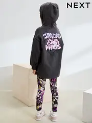 Grafitti Charcoal Grey Graphic Print Hoodie Leggings Set (3-16yrs) (F01208) | $46 - $59