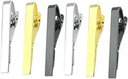 [LIFKOME] 2sets Metal Tie Clip Spring-loaded Design Tie Pin Clamp for Men Women Easy to Use Necktie Clip Bar Clasp Pinch for Men 3pcs*2