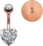 [FrEshn] Nose Ring Women Sexy Rhinestone Dangle Belly Button Chain Navel Piercing Ring Body Jewelry Waist Chain Button Puncture Jewelry Fake Nose Ring (Style : Z0455-RG)