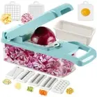 Vegetable Dicer Mandolin Slicer - 7 Blades Handy Onion Chopper Shredder with ...