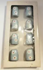 Pfaltzgraff Mini Salt & Pepper Sets 4 Dazee Sky Ceramic Daisy Blue Brand New