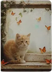 [GAIREG] Passport Holder Passport Cover for Women, Cat and Butterflies