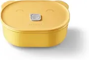 BUYDEEM Ceramic Food Storage Container with Airtight Lid, 17 oz Bento Lunch with Airlock Lid, Stackable Bento Box Microwaveable, Reusable and Dishwasher Safe, for Office Work and Travel, Mellow Yellow