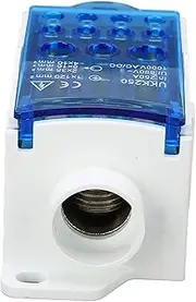 Terminal Block Junction Box Splicing Din Rail Single Pole Power Distribution Box 690V 250A Suitable Industrial Commercial Use (Blue)