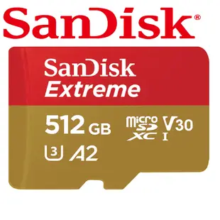 SanDisk Extreme microSDXC A2 512GB 記憶卡