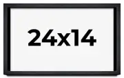 24x14 Shadow Box Frame Black | 1 Inches Deep Real Wood Farmhouse Shadowbox Displ
