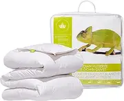 Canadian Down & Feather Co. - Regular Weight Hutterite White Down Comforter King Size - 400 TC Shell 100% Cotton 140 GSM - Made in Canada