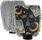 Gothic Mystic Tarot Horoscope Car Wash Mitts Non Scratch Car Clean Gloves Car Hand Wash Detailing Sponge