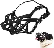 Generic Adjustable Pet Dog Muzzle Comfortable Basket Muzzle Drinkable Hole for Stop Barking Chewing