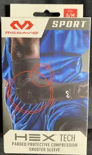 McDavid Sport HEX TECH Padded Protective Compression Shooter Sleeve-S/M Blk (53)