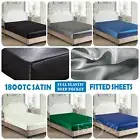 2000TC Silk Satin Fitted/Bottom Sheet Bed Single KS Double Queen Super King Bed
