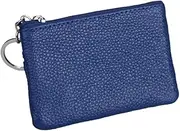 [WRITWAA] Short Design Wallet Mini Money Pouch Pu Leather Coin Holder Zipper Bag Keychain