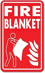 Safety Fire Blanket Red Sign Warning Flames Car Sticker Decal