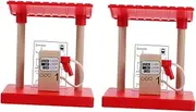 ERINGOGO Mini Train Railway Scenery Train Track Accessories Set Gas Station for Boys and Girls Pretend Play