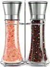 Salt and Pepper Grinder Set - Stainless Steel Manual Mills for Whole Peppercorns