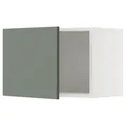 METOD wall cabinet, white/Nickebo matt grey-green, 60x37x40 cm