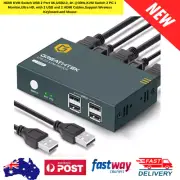HDMI KVM Switch USB 2 Port 4K,USB2.0, 4K @30Hz,KVM Switch 2 PC 1 Monitor,Ultra H
