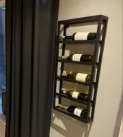 Wall Mounted Wine Rack, Modern Wine Rack, Steel Wine Rack, 5 Bottles