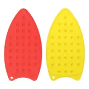 2pcs Silicone Iron Rest Pad Hot Resistant Mat Iron Rest Plate Red/Yellow