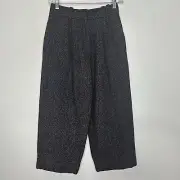 COS Women’s Black Tweed Pleated Front Wool Blend Cropped Cuffed Pants 2 BNWT!