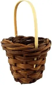 Dollhouse Large Wicker Shopping Basket Woven Miniature Accessory