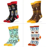 Oooh Yeah Funny Sock SOFT COMBED COTTTON Novelty sox Bob Ross/Bicycle/Dice/Cheez