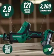 METABO HPT 18V Cordless One-Handed Reciprocating Saw CR18DA TOOL ONLY