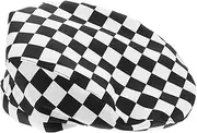 [MOKKHNB] Checkered Print Chef Hat Unisex Beret for Kitchen Baking Food Service Reliable Hair Cover for Hotels Cafes Restaurants Elegant Design