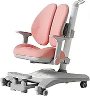Children's Desk Chair With Wheels, Children's Back Correction Chair, Children's Computer Desk And Chair With Adjustable Height And Depth, Children's Learning Chair 360° Swivel Chair For Boys And Girls