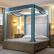 Mosquito Net Bed Tent Canopy 3 Side Door Camping 360° Anti-Mosquito Curtain Netting Bedding Yurt Easy Installation,Green,2.0 * 2M
