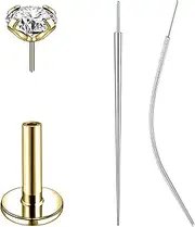 [6ixGosh] 18G/20G Threadless Push in Nose Studs Surgical Steel Labret Piercing Jewelry for Tragus Monroe Lip Helix Cartilage Earrings Studs for Women Men, 16G