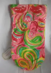 LILLY PULITZER Wine Tote Gift Bag All Nighter Flamingos Pink green Yellow NWT