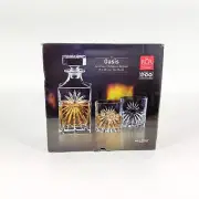 RCR Oasis Crystal Whiskey Decanter w/6 Glasses Italian Luxion Crystal Glass
