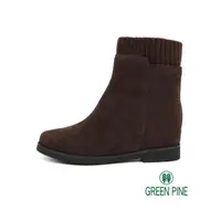 在飛比找momo購物網優惠-【GREEN PINE】麂皮拼接造型中筒靴咖啡色(00328