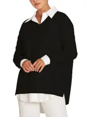 [Belle & Bloom] Wonder Of You Cashmere Blend Oversized Jumper in Black