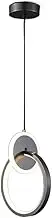 TONFON Modern LED Pendant Light Ring Bedside Chandelier Single Head Brass Black Finish Ceiling Light Fixture for Kitchen Island Living Room Bedroom Bedside Dining Room Hallway Hanging Light(Tricolour