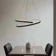 LED Spiral Pendant Light 700mm in Black