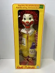 1978 Ronald McDonald Whistle & Grimace Plush Doll Hasbro 21" New Open Box #1 Z5