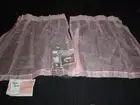 NOS Pr Vtg Kmart Brand Sheer Nubby Fabric Cafe Curtains Solid PINK 26" W x36" L